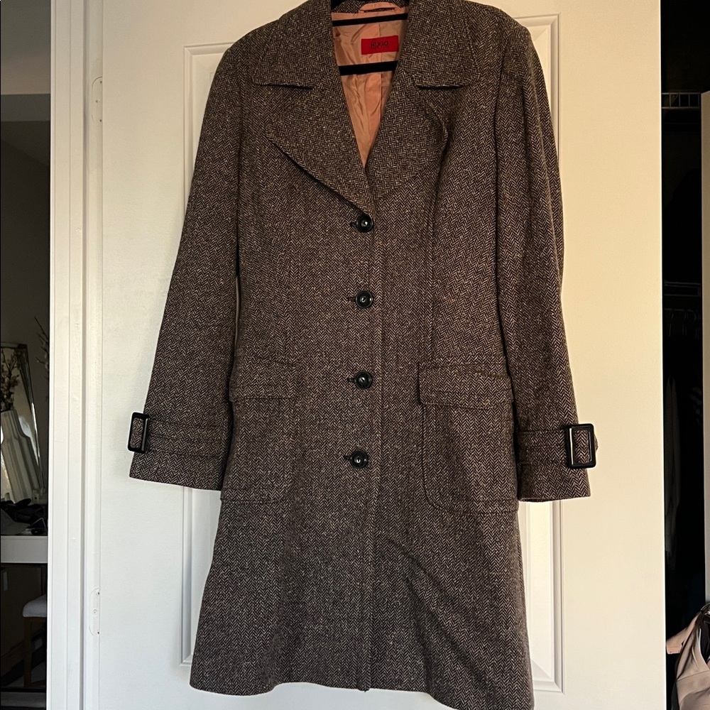 Hugo boss Elegant Wool tweed and Cashmere Blend Coat